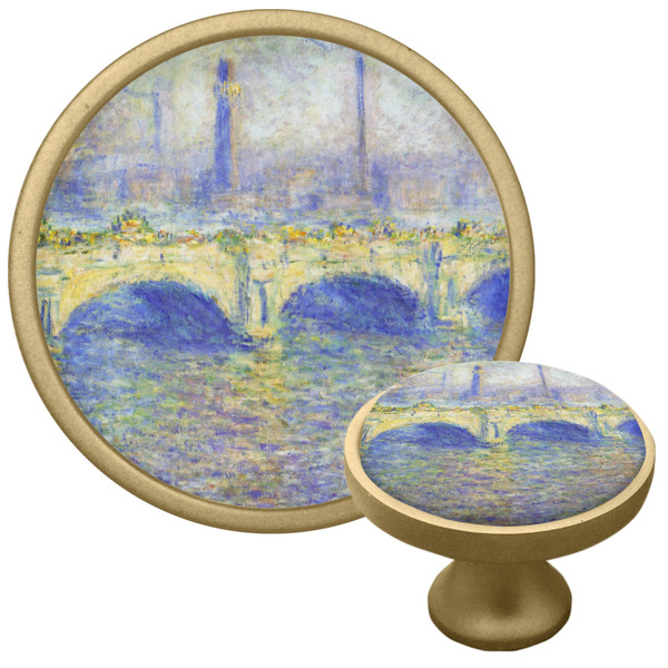 Custom Waterloo Bridge by Claude Monet Cabinet Knob - Gold
