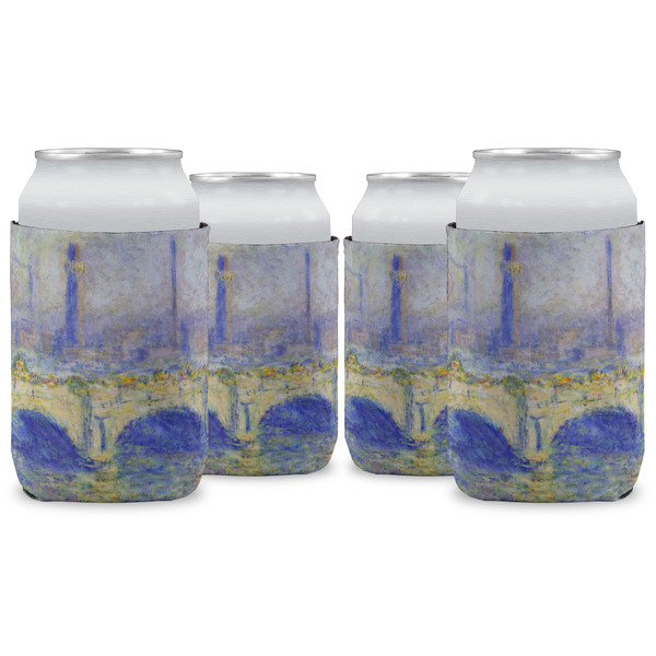 Custom Waterloo Bridge by Claude Monet Can Cooler (12 oz) - Set of 4