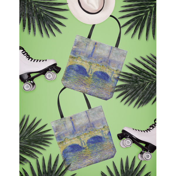 Waterloo Bridge by Claude Monet Canvas Tote Lifestyle Front and Back
