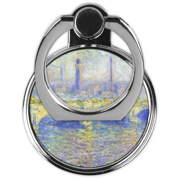 Waterloo Bridge by Claude Monet Cell Phone Ring Stand & Holder - Front (Collapsed)