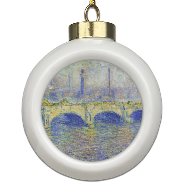 Custom Waterloo Bridge by Claude Monet Ceramic Ball Ornament
