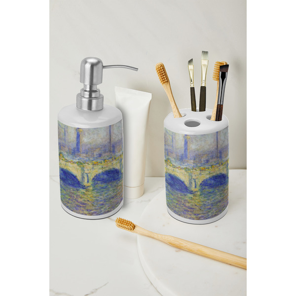 Waterloo Bridge by Claude Monet Ceramic Bathroom Accessories - LIFESTYLE (toothbrush holder & soap dispenser)