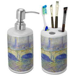 Waterloo Bridge by Claude Monet Ceramic Bathroom Accessories Set