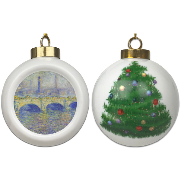 Waterloo Bridge by Claude Monet Ceramic Christmas Ornament - X-Mas Tree (APPROVAL)