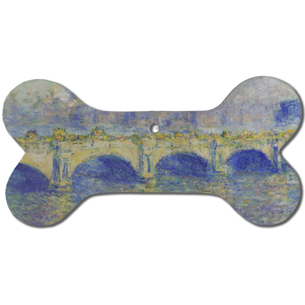 Custom Waterloo Bridge by Claude Monet Ceramic Dog Ornament - Front