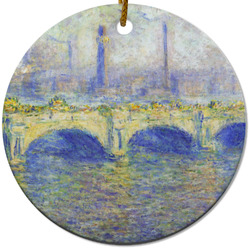 Waterloo Bridge by Claude Monet Round Ceramic Ornament