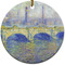 Waterloo Bridge by Claude Monet Ceramic Flat Ornament - Circle (Front)