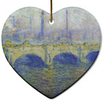 Waterloo Bridge by Claude Monet Heart Ceramic Ornament