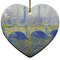 Waterloo Bridge by Claude Monet Ceramic Flat Ornament - Heart (Front)