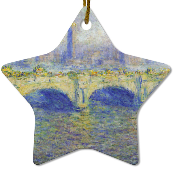 Custom Waterloo Bridge by Claude Monet Star Ceramic Ornament