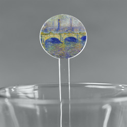 Waterloo Bridge by Claude Monet 5.5" Round Plastic Stir Sticks - Clear