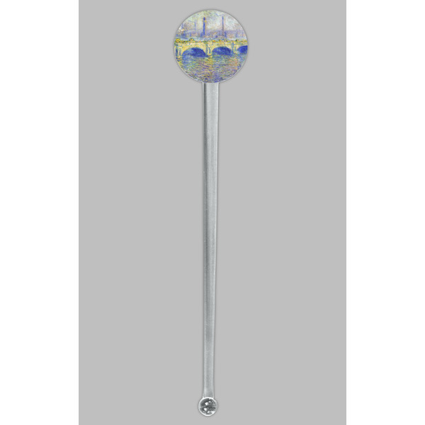 Waterloo Bridge by Claude Monet Clear Plastic 7" Stir Stick - Round - Single Stick