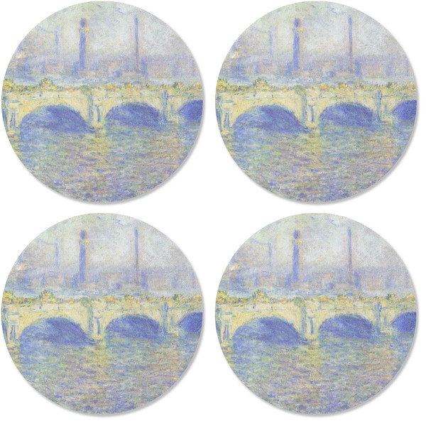 Waterloo Bridge by Claude Monet Coaster Round Rubber Back - Apvl