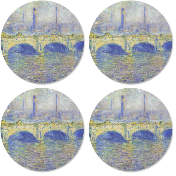 Waterloo Bridge by Claude Monet Coaster Round Rubber Back - Apvl