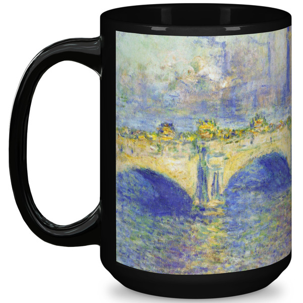 Custom Waterloo Bridge by Claude Monet 15 Oz Coffee Mug - Black