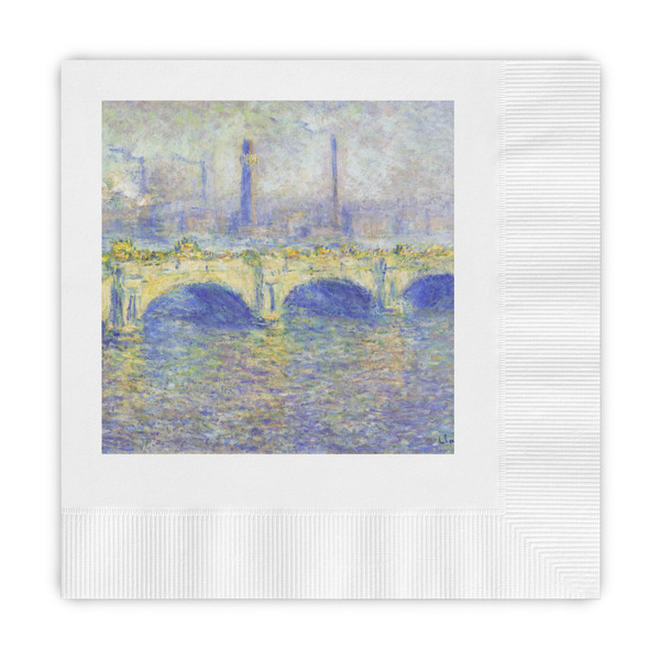 Custom Waterloo Bridge by Claude Monet Embossed Decorative Napkins