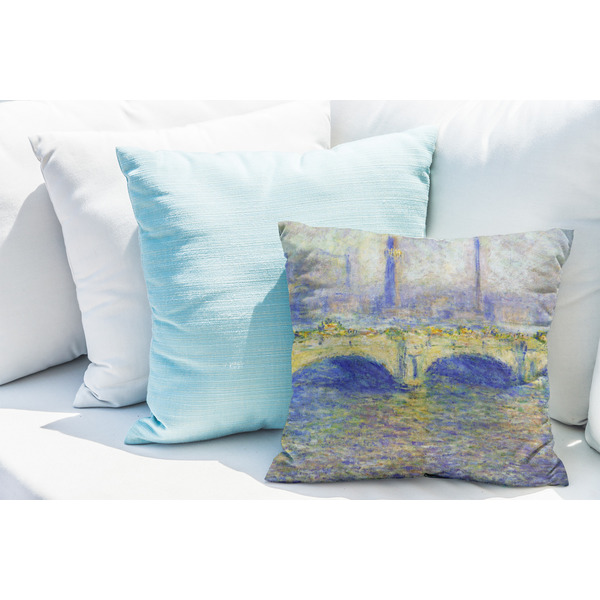 Waterloo Bridge by Claude Monet Decorative Pillow Case - LIFESTYLE 2
