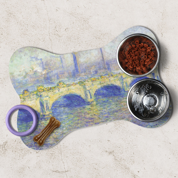 Waterloo Bridge by Claude Monet Dog Bone Shaped Mat Lifestyle