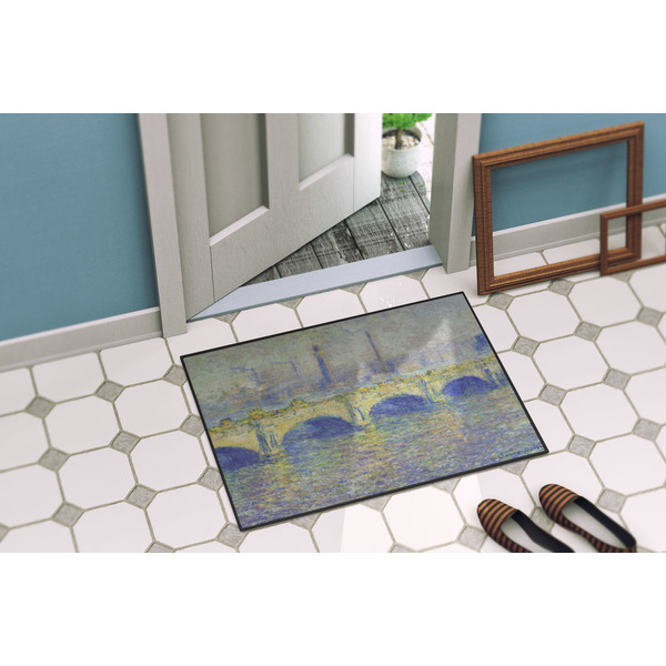 Waterloo Bridge by Claude Monet Door Mat Lifestyle