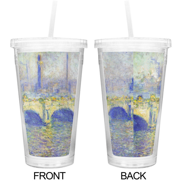 Waterloo Bridge by Claude Monet Double Wall Tumbler with Straw - Approval