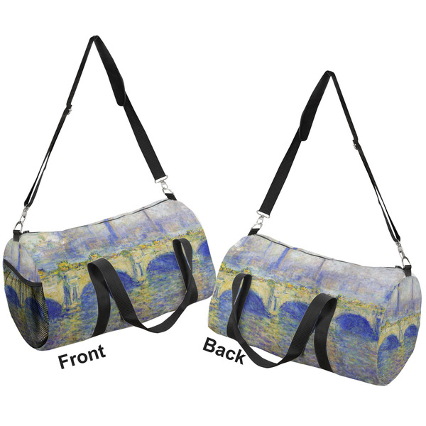 Waterloo Bridge by Claude Monet Duffle bag large front and back sides