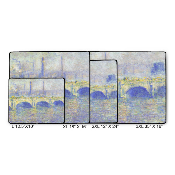 Waterloo Bridge by Claude Monet Gaming Mats - SIZE CHART