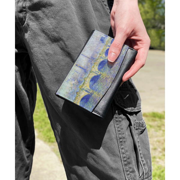 Waterloo Bridge by Claude Monet Genuine Leather Womens Wallet - In Context