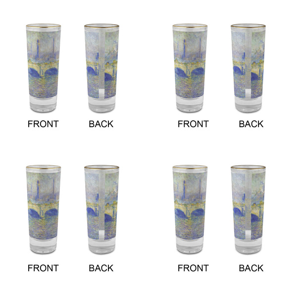 Waterloo Bridge by Claude Monet Glass Shot Glass - 2 oz - Set of 4 - APPROVAL