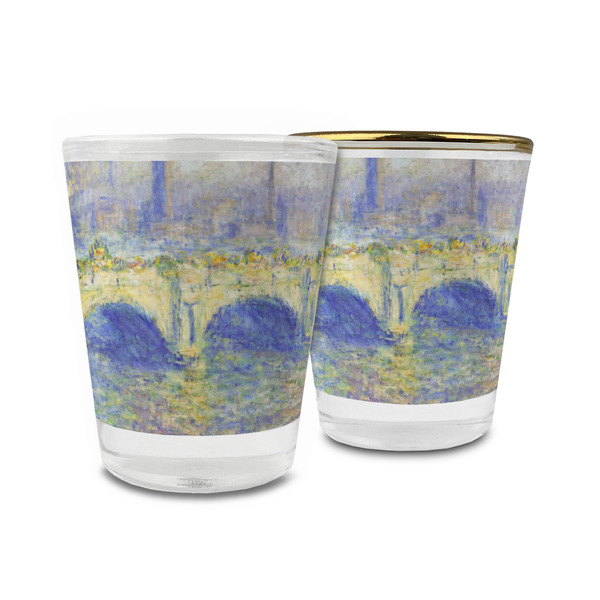 Custom Waterloo Bridge by Claude Monet Glass Shot Glass - 1.5 oz