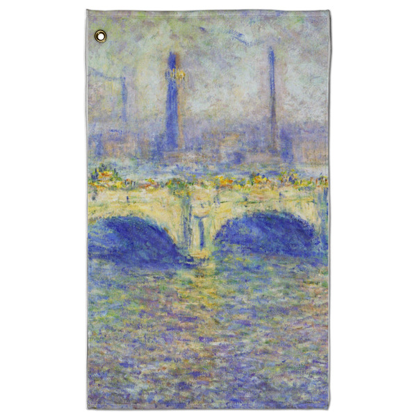 Custom Waterloo Bridge by Claude Monet Golf Towel - Poly-Cotton Blend