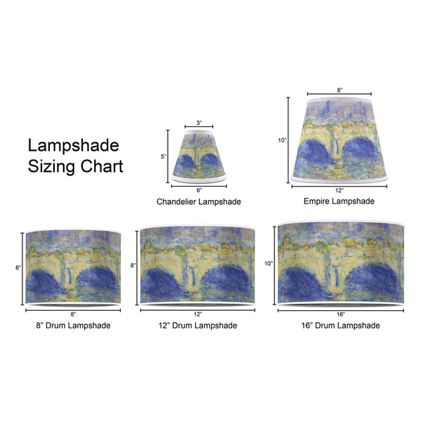 Waterloo Bridge by Claude Monet Lampshade Sizing Chart