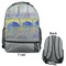 Waterloo Bridge by Claude Monet Large Backpack - Gray - Front & Back View