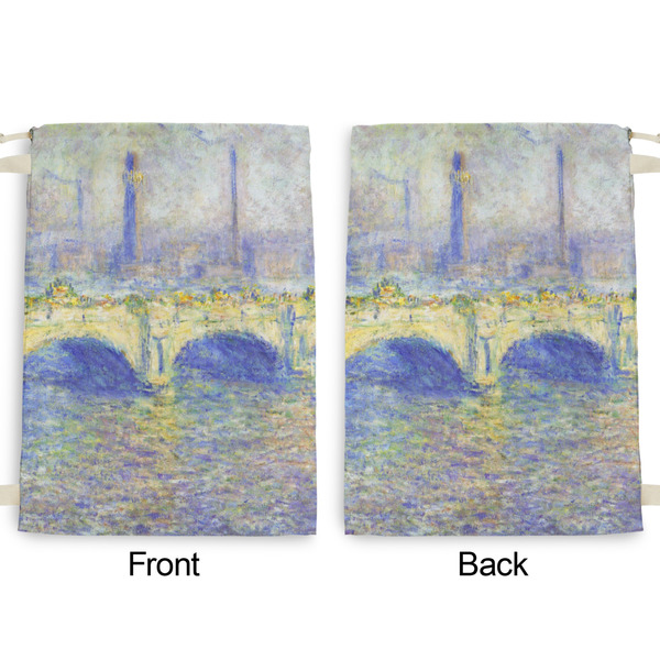 Waterloo Bridge by Claude Monet Large Laundry Bag - Front & Back View