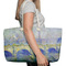 Waterloo Bridge by Claude Monet Large Rope Tote Bag - In Context View