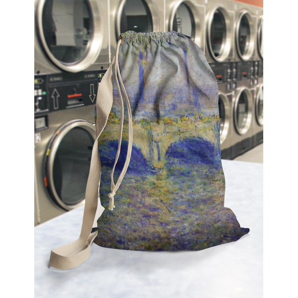 Waterloo Bridge by Claude Monet Laundry Bag in Laundromat