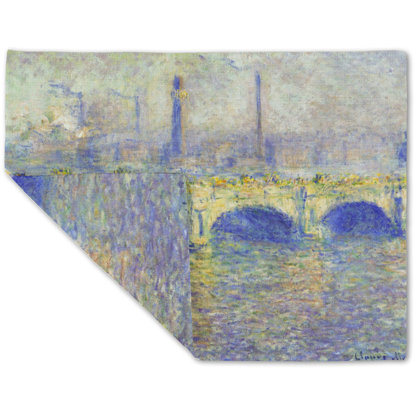 Custom Waterloo Bridge by Claude Monet Double-Sided Linen Placemat - Single