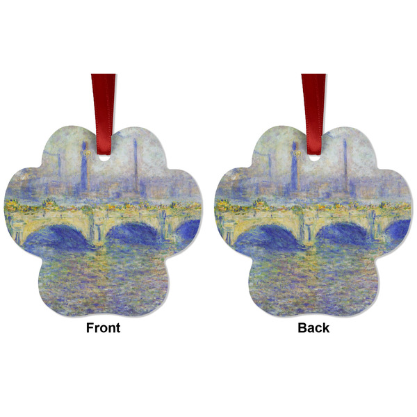 Waterloo Bridge by Claude Monet Metal Paw Ornament - Front and Back