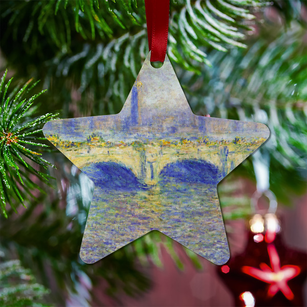 Waterloo Bridge by Claude Monet Metal Star Ornament - Lifestyle