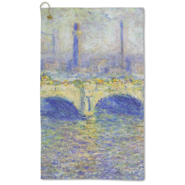 Custom Waterloo Bridge by Claude Monet Microfiber Golf Towel - Large