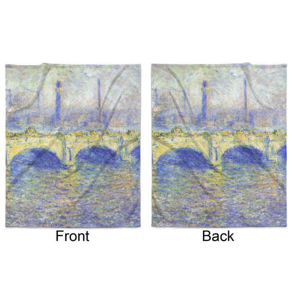 Waterloo Bridge by Claude Monet Minky Blanket - 50"x60" - Double Sided - Front & Back