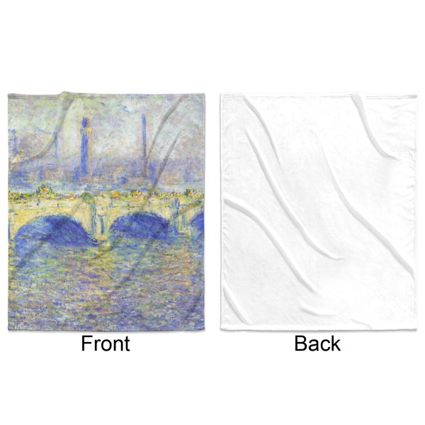 Waterloo Bridge by Claude Monet Minky Blanket - 50"x60" - Single Sided - Front & Back