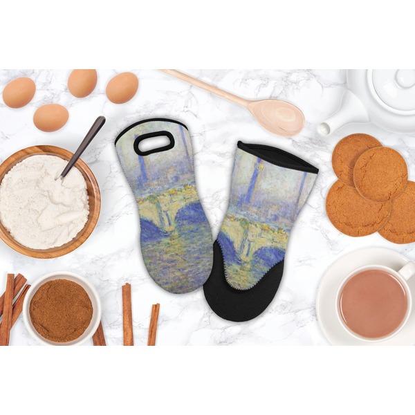 Waterloo Bridge by Claude Monet Neoprene Oven Mitt - Lifestyle Image