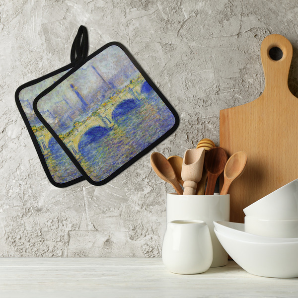 Waterloo Bridge by Claude Monet Neoprene Pot Holder - Set of 2  LIFESTYLE