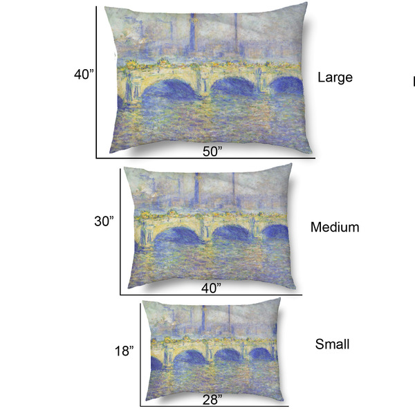 Waterloo Bridge by Claude Monet Outdoor Dog Beds - SIZE CHART