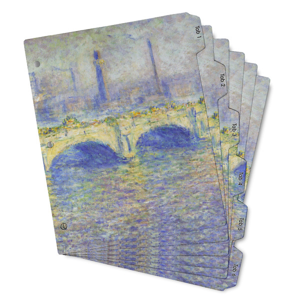 Custom Waterloo Bridge by Claude Monet Binder Tab Divider - Set of 6