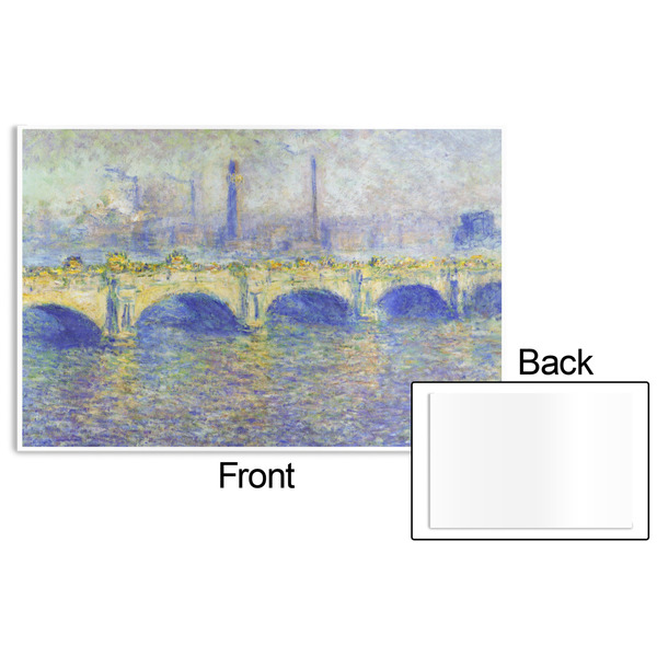 Waterloo Bridge by Claude Monet Disposable Paper Placemat - Front & Back