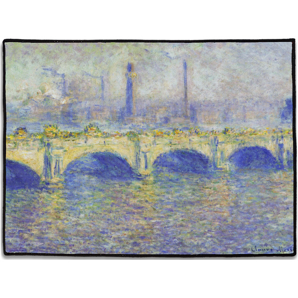 Custom Waterloo Bridge by Claude Monet Door Mat - 24"x18"