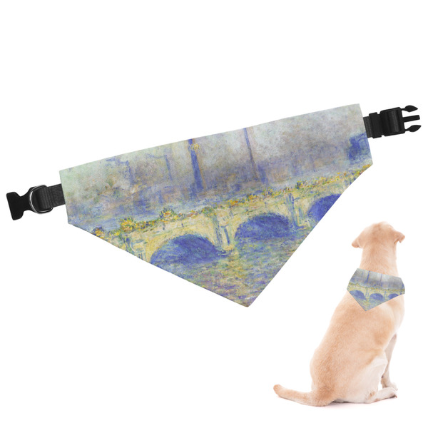 Custom Waterloo Bridge by Claude Monet Dog Bandana - Medium