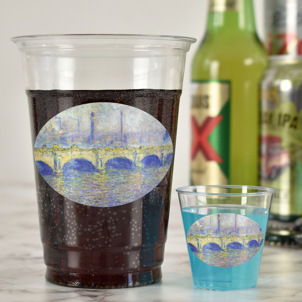 Waterloo Bridge by Claude Monet Plastic Shot Glasses - In Context