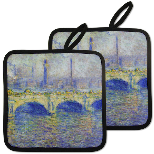 Custom Waterloo Bridge by Claude Monet Pot Holders - Set of 2